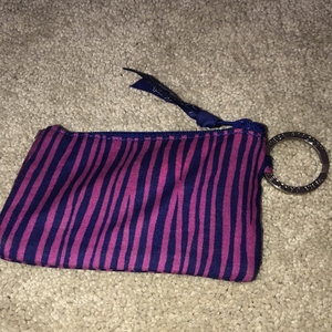Vera Bradley ID Coin Purse Holder Keyring Striped‎